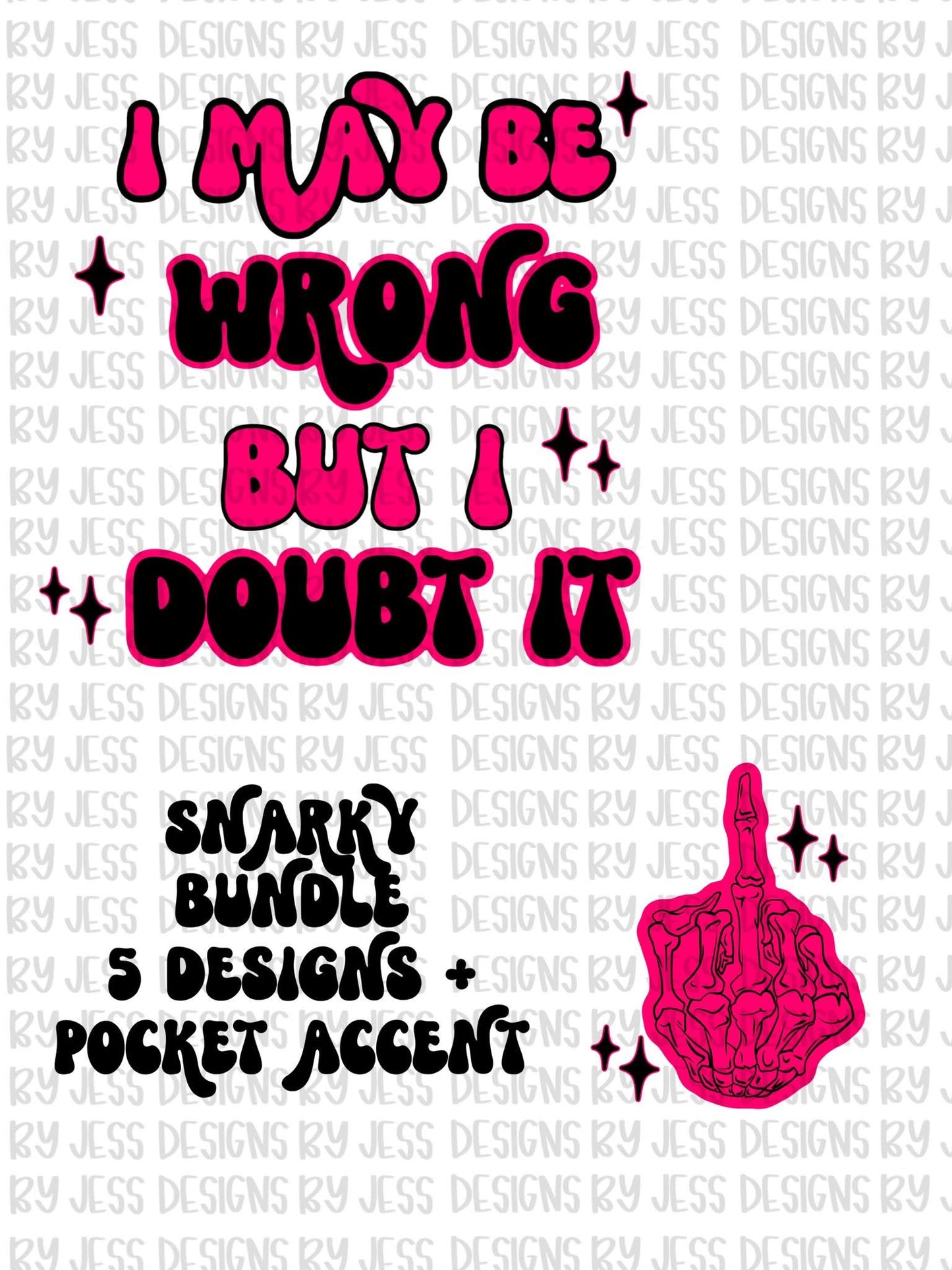 Snarky Bundle Hot Pink PNGs (5)