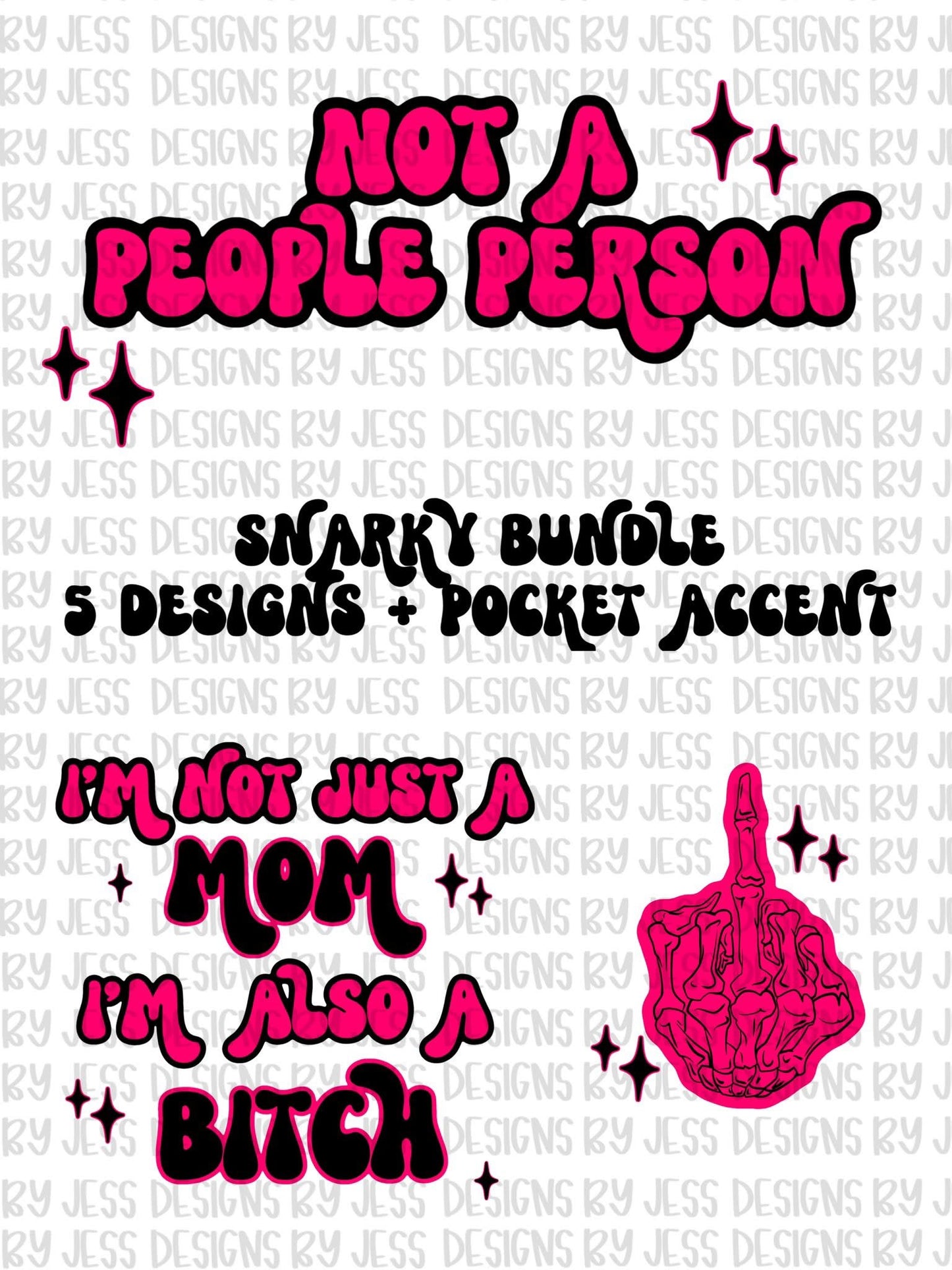 Snarky Bundle Hot Pink PNGs (5)