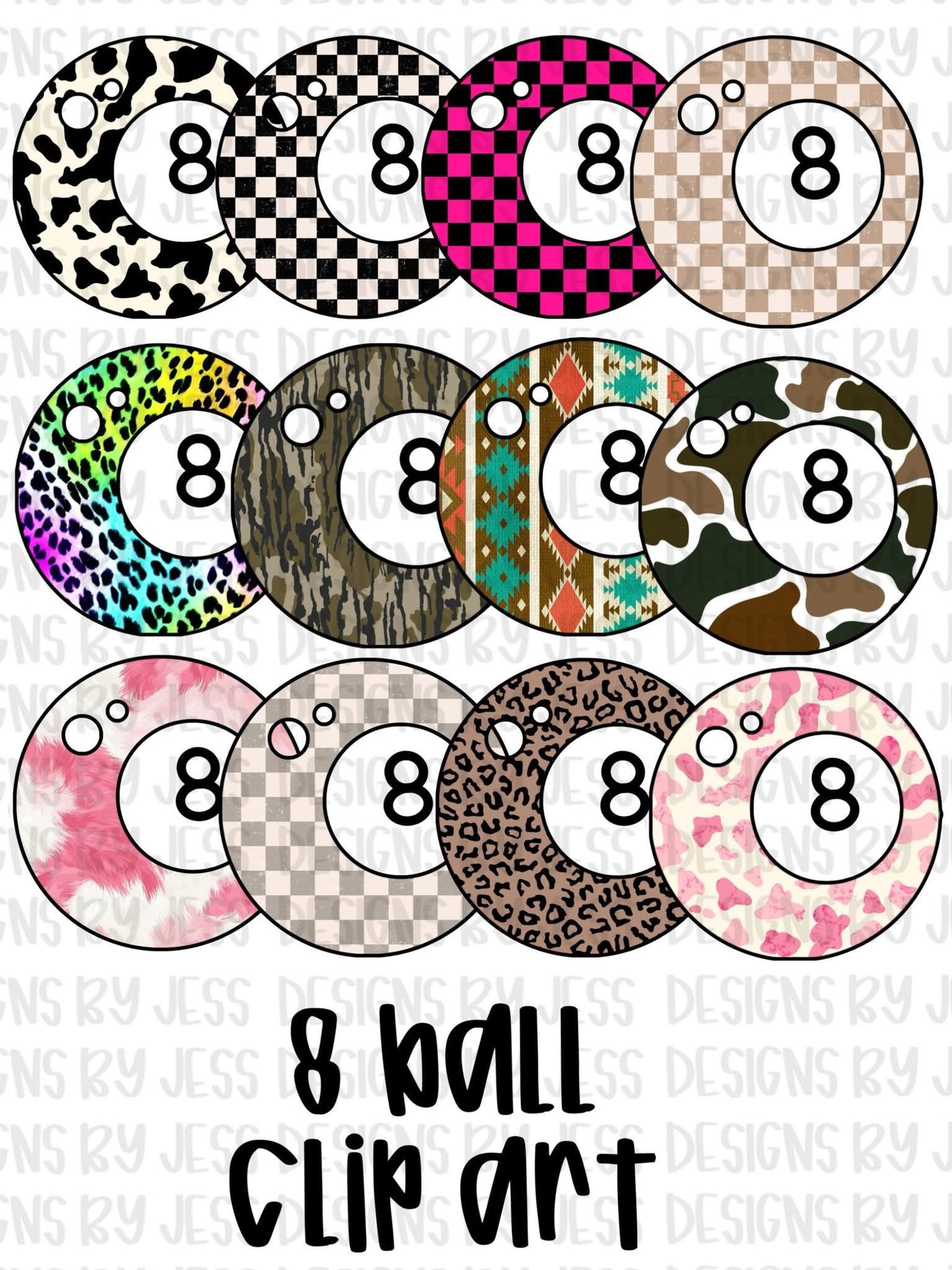 8 ball CLIPART bundle png
