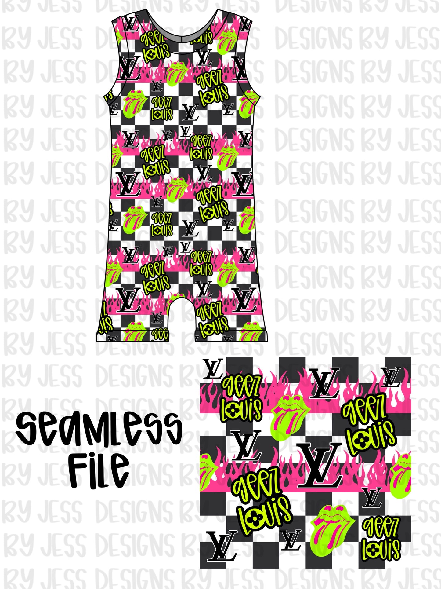 Geez L neon flames Seamless