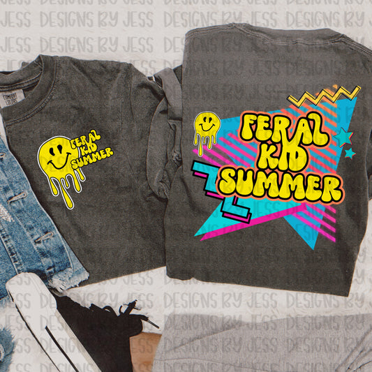 Feral kid summer yellow 90’s PNG