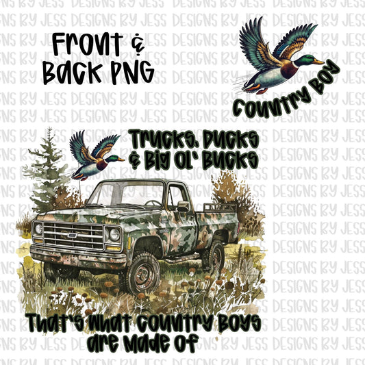 Trucks, Ducks & big ole bucks png