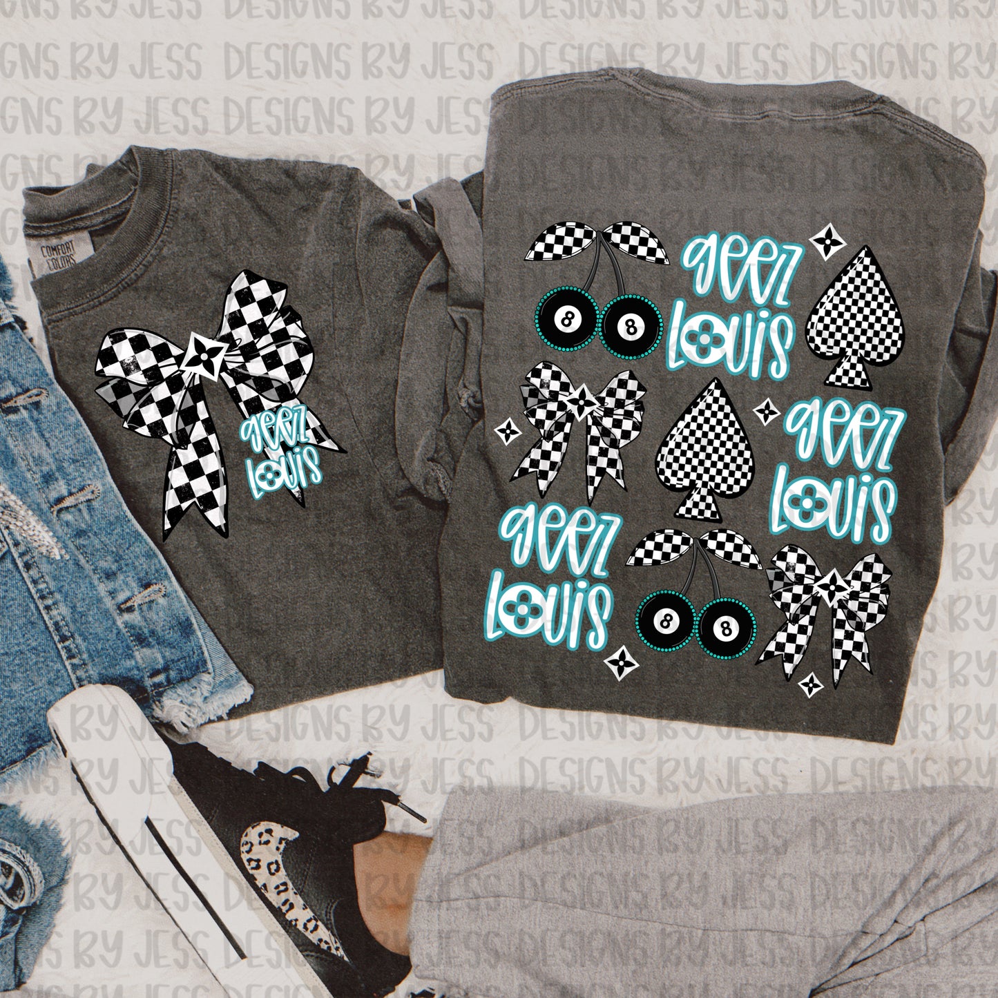 Geez L Turquoise checks PNG
