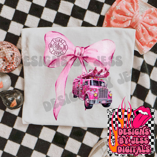 Pink Firetruck PNG